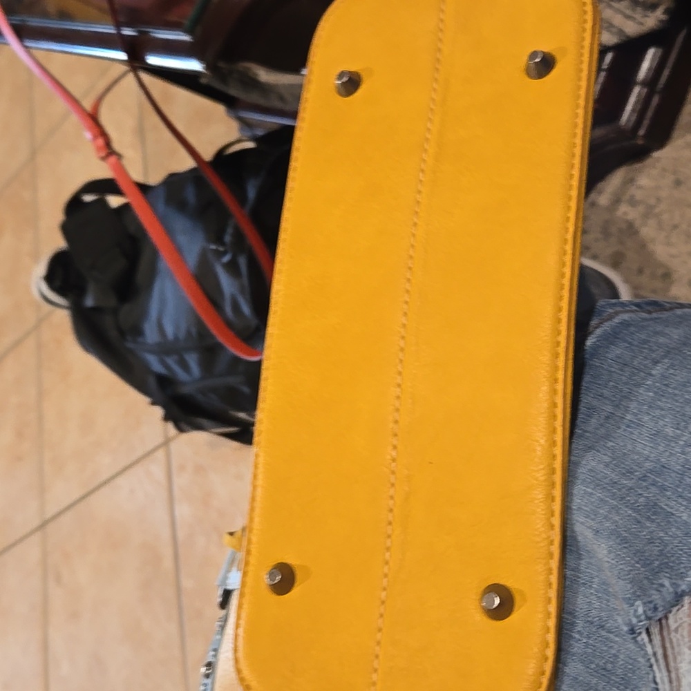 Yellow and Blue Studded Women's Bag, EUC - Picture 3 of 14